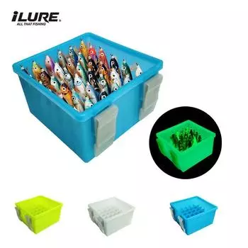 Новый пластиковый светящийся ящик для рыболовных снастей на 36 сеток, жесткая коробка для хранения приманок Egi Webfoot Octopus Organizer Squid Jig Bait Container жёлтый