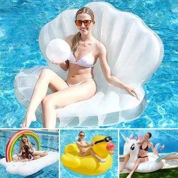 Новый плавучий ряд для взрослых и детей, очень большое водное надувное крепление, плавучая кровать единорога, кольцо для плавания с большой желтой уткой. one size