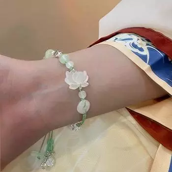 Новый плетеный браслет с бахромой и лотосом из бисера, модный регулируемый браслет в стиле ретро, женские подарки на праздник и вечеринку