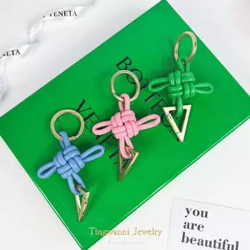 Новый плетеный брелок для ключей из овчины с китайским узлом, женский брелок для ключей от машины из натуральной кожи, высококачественный подарочный кулон