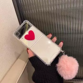 Новый плюшевый чехол-браслет с сердечком и сердечком для телефона Samsung Galaxy Zflip 5g для Galaxy Zflip3 Zflip4 складной чехол-ракушка Капа for Galaxy Zflip4
