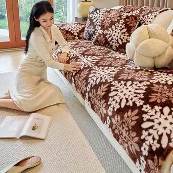 Новый плюшевый чехол для дивана, американский винтажный коврик для дивана, жаккардовая спинка дивана, нескользящая роскошная подушка для дивана, фланелевый утолщенный чехол для дивана 70x70cm 1pcs