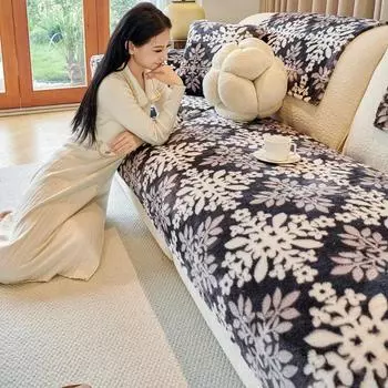 Новый плюшевый чехол для дивана, американский винтажный коврик для дивана, жаккардовая спинка дивана, нескользящая роскошная подушка для дивана, фланелевый утолщенный чехол для дивана 70x70cm 1pcs