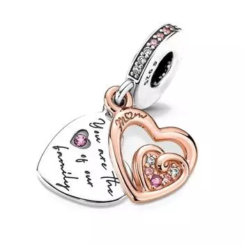 Новый подарок на день матери из стерлингового серебра 925 пробы, подарок маме в виде сердца, висячие бусины своими руками, модные подвески, ювелирные аксессуары для браслетов