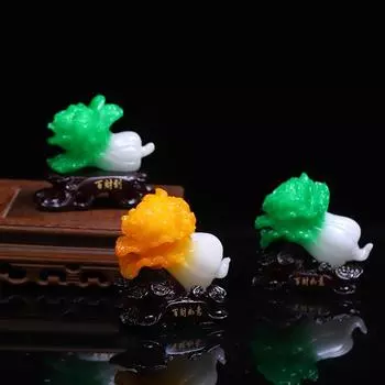 Новый подарок на новоселье для дома Нефритовые фигурки капусты Талисманы на удачу Украшения Китайский офис Аксессуары для украшения дома 11x5x10cm