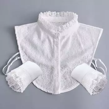 Новый поддельный воротник + поддельный рукав манжета винтажная съемная рубашка поддельный воротник для женщин блузка свитер лацкан топ декор