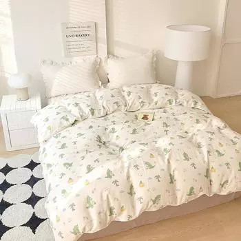 Новый пододеяльник из одного предмета, 100% хлопок, двойной хлопковый пододеяльник, приятный для кожи, мягкий, с рисунком из мультфильмов, постельное белье 200x230 220x240 Only 2 pillowcases