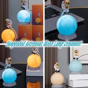 Новый подвесной астронавт, украшение, лунный светильник, милый маленький подарок для детей, новоселье, ночной светильник, подходящее украшение N7g1