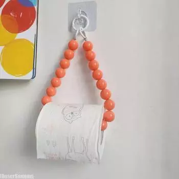 Новый подвесной держатель для туалетной бумаги с бусинами, держатель для телефона, цепочка, многофункциональная коробка для хранения бумаги, аксессуары для украшения дома фиолетовый