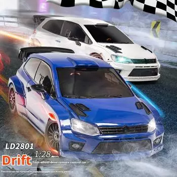 Новый полноразмерный 4WD RC Drift Car 1:28 гоночных машинок 2.4g радиоуправляемые 4WD высокоскоростные модели автомобилей игрушки детские подарки 1 Battery белый