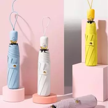 Новый полностью автоматический УФ-зонт, солнцезащитный экран, защита от УФ-излучения, тройной складной зонт от дождя с 8 спицами, складной зонт от солнца бледно-розовый