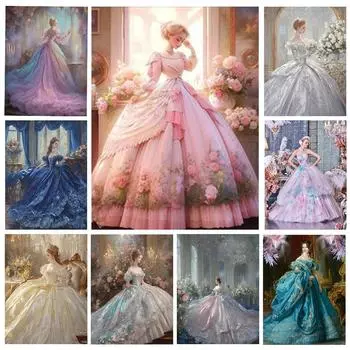 Новый полный круглый квадрат 5DDIY алмазная картина ретро мечта принцесса платье алмазная инкрустация набор вышитая мозаика украшение для дома Full Round 20x30CM