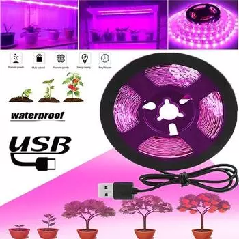 Новый полный спектр постоянного тока 5 В для выращивания рассады USB 0,5-3 м фитолампа для растений свет для цветов в палатке светодиодный светильник для выращивания светодиодная лента для выращивания растений