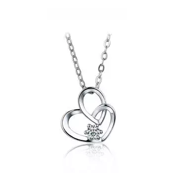 Новый популярный муассанит с бриллиантом Test Past D Цвет Муассанит Сердце Кулон Ожерелье Серебро 925 Оригинальный драгоценный камень 925 Серебряная цепочка