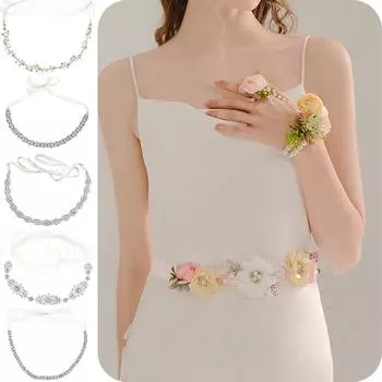 Новый пояс ручной работы со стразами для вечеринки, выпускного вечера, свадьбы, пояса с цветами, ремни с цветами для женщин, аксессуары, подарок для друзей