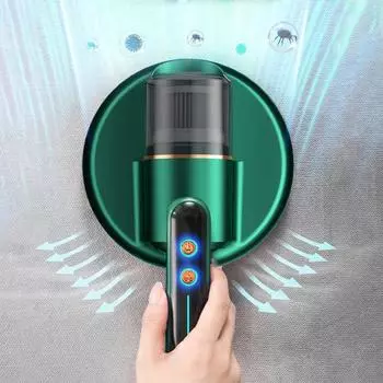 Новый портативный беспроводной пылесос 5000PA Мощный пылесос для матрасов с HEPA-фильтрацией Пылесос для удаления УФ-клещей синий