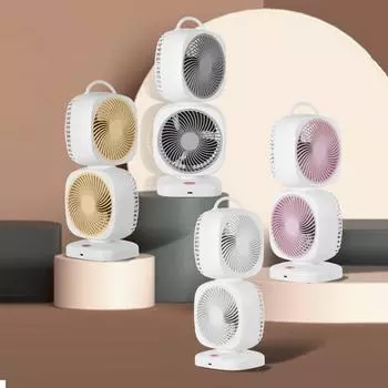 Новый портативный небольшой вентилятор с двойной головкой, вращающийся настольный электрический вентилятор, бытовой двухслойный циркуляционный вентилятор Single-LayerPlug-in version белый