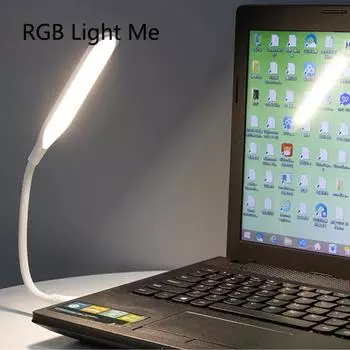 Новый портативный светодиодный светильник для защиты глаз, лампа для чтения, лампа для ноутбука, клавиатуры, ПК, ночник, настольная лампа с разъемом USB белый