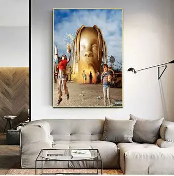 Новый постер Трэвис Скотт Музыкальная звезда Родео Astroworld альбом Холст Картина Плакаты и принты Настенное искусство для гостиной Домашний декор без рамки 21*30cm