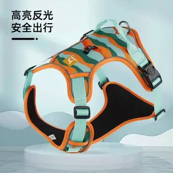 Новый поводок для собак, взрывозащищенный, цифровая печать, нагрудный ремень для домашних животных, контрастный цвет, камуфляжный нагрудный ремень для собак S