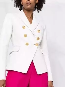 Новый повседневный стильный деловой белый женский пиджак ручной работы из натуральной овечьей кожи S белый