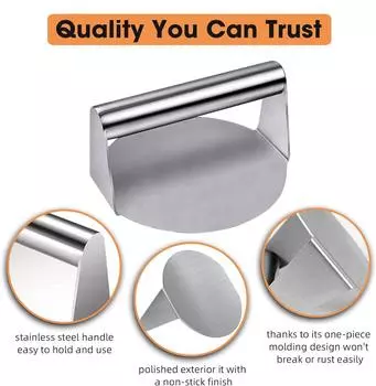 Новый пресс для гамбургеров 430 из нержавеющей стали с антипригарным покрытием Пресс для гамбургеров круглый квадратный кухонный инструмент для гамбургеров Пресс для мяса