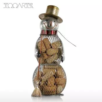 Новый пробковый контейнер для снеговика, металлические изделия ручной работы, украшение дома, Рождественский подарок