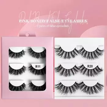 Новый продукт 3 пары накладных ресниц Натуральные толстые грязные вьющиеся жареные ресницы R11