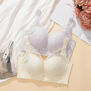 Новый продукт B чашка полумесяц кружевная сборка маленькая чашка тонкая сборка без стального кольца верхняя поддержка четыре ряда четыре кнопки бюстгальтер 75B чёрный