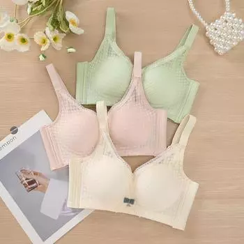 Новый продукт. Чашка B, чашка с отверстием, молочный эластичный хлопок, тонкая дышащая регулировка, кружево, большая грудь и маленькие стальные кольца. 75B чёрный