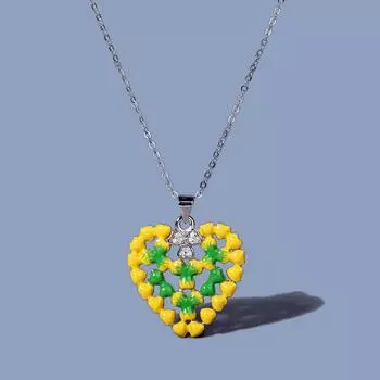 Новый продукт Эмаль Цветок Мака Драгоценный Камень Ожерелье Регулируемый Модный Простой Любовный Кулон для Женщин