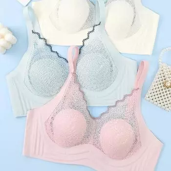 Новый продукт, летний, фиксированный, чашечка для кроличьего ушка, желеобразный, тонкий, бесшовный, стальное кольцо, дышащий, регулируемый, чехол для бюстгальтера S чёрный