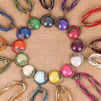 Новый продукт, модный ретро-этнический стиль, ожерелье, опаловое ожерелье с бриллиантами, цепочка для свитера.