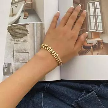 Новый продукт подвеска персонализированный титан сталь покрытый 18-каратным золотом плетеный моделирующий браслет модный уличный аукцион ожерелье женщины