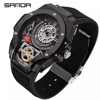 Новый продукт Sanda 7037 Мужские кварцевые часы с календарем Модный тренд World of Warcraft Мужские часы с большим циферблатом