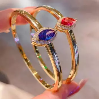 Новый продукт Temperament Drip Shaped циркон открытый браслет для женщин 17CM