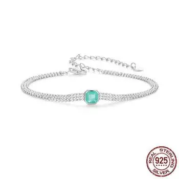 Новый простой браслет из камня ледяного цветка для женщин, европейская и американская мода, изысканный и элегантный браслет из стерлингового серебра S925, ювелирные изделия Adjustable size