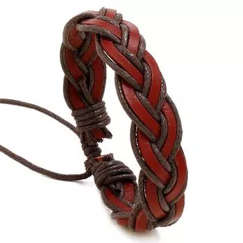 Новый простой браслет ручной работы Браслет из воловьей кожи с крестом Креативный персонализированный браслет в стиле ретро 17-18CM коричневый