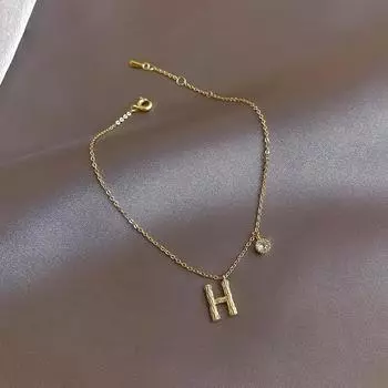 Новый простой браслет с буквой H Ins Style Niche Design Personality Fine Chain Bracelet Korean Temperature High Sense of Jewelry