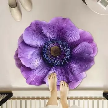 Новый простой цветочный бытовой коврик для ванной комнаты с диатомовой грязью, впитывающий быстросохнущий коврик для ног, противоскользящий коврик 40x40cm белый