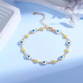 Новый простой модный браслет, небольшой свежий короткий женский браслет на лодыжку с изображением глаза дьявола в стиле бохо-фольклор.