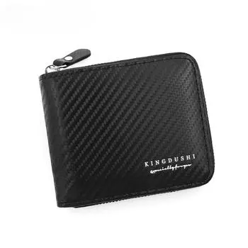 Новый простой мужской короткий кошелек с диагональным узором в клетку, большой емкости, с цепочкой, с зажимом для монет и несколькими картами