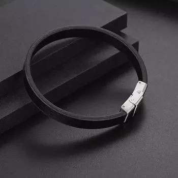 Новый простой персонализированный браслет из веревки из кожи ручной работы, мужской браслет из европейской и американской титановой стали 21