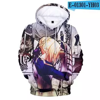 Новый простой стиль Koop 3D принт Fate Stay Night толстовки Jongen/Meisje Kawaii пуловер уличная одежда Nieuwe Fate Loose S