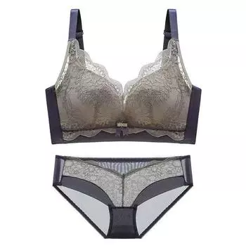 Новый простой стиль кружевного нижнего белья, мягкий и удобный комплект с бюстгальтером 32A