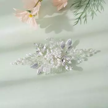 Новый простой свадебный гребень для волос, свадебные аксессуары, хрустальный жемчуг, хрустальный гребень для волос ручной работы, новый белый