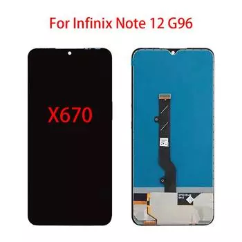 Новый протестированный ЖК-дисплей AMOLED для Infinix Note 12 G96 X670, замена дигитайзера сенсорного экрана в сборе чёрный