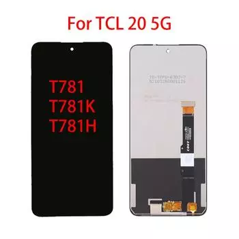 Новый протестированный ЖК-дисплей для TCL 20 5G T781 T781K T781H, сменный преобразователь сенсорного экрана в сборе чёрный