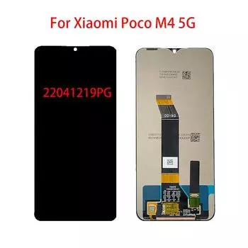 Новый протестированный ЖК-дисплей для Xiaomi Poco M4 5G ЖК-дисплей с дигитайзером сенсорного экрана в сборе, запасные части чёрный