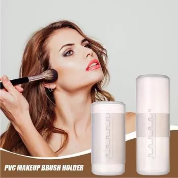 Новый прозрачный регулируемый по высоте ПВХ кисточка для макияжа с крышкой держатель для туалетных принадлежностей дисплей S Z9O4 white-1pcs